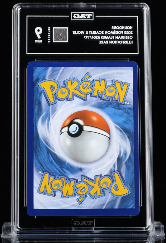 TAG 9 : HOUNDOUR : 2023 POKÉMON SCARLET & VIOLET : #204/197 : OBSIDIAN FLAMES : ILLUSTRATION RARE