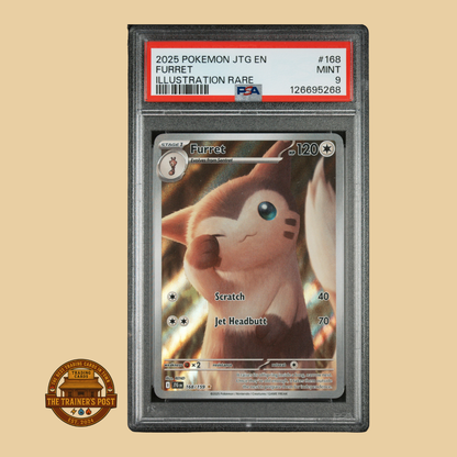 PSA 9 : 2025 POKEMON JTG EN-JOURNEY TOGETHER #168 FURRET ILLUSTRATION RARE