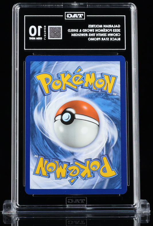 TAG 10 : GALARIAN MOLTRES : 2023 POKÉMON SWORD & SHIELD BLACK STAR PROMOS : #SWSH284 : CROWN ZENITH TINS : FULL ART