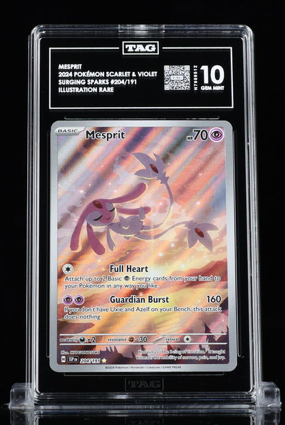 TAG 10 : MESPRIT : 2024 POKÉMON SCARLET & VIOLET : #204/191 : SURGING SPARKS : ILLUSTRATION RARE