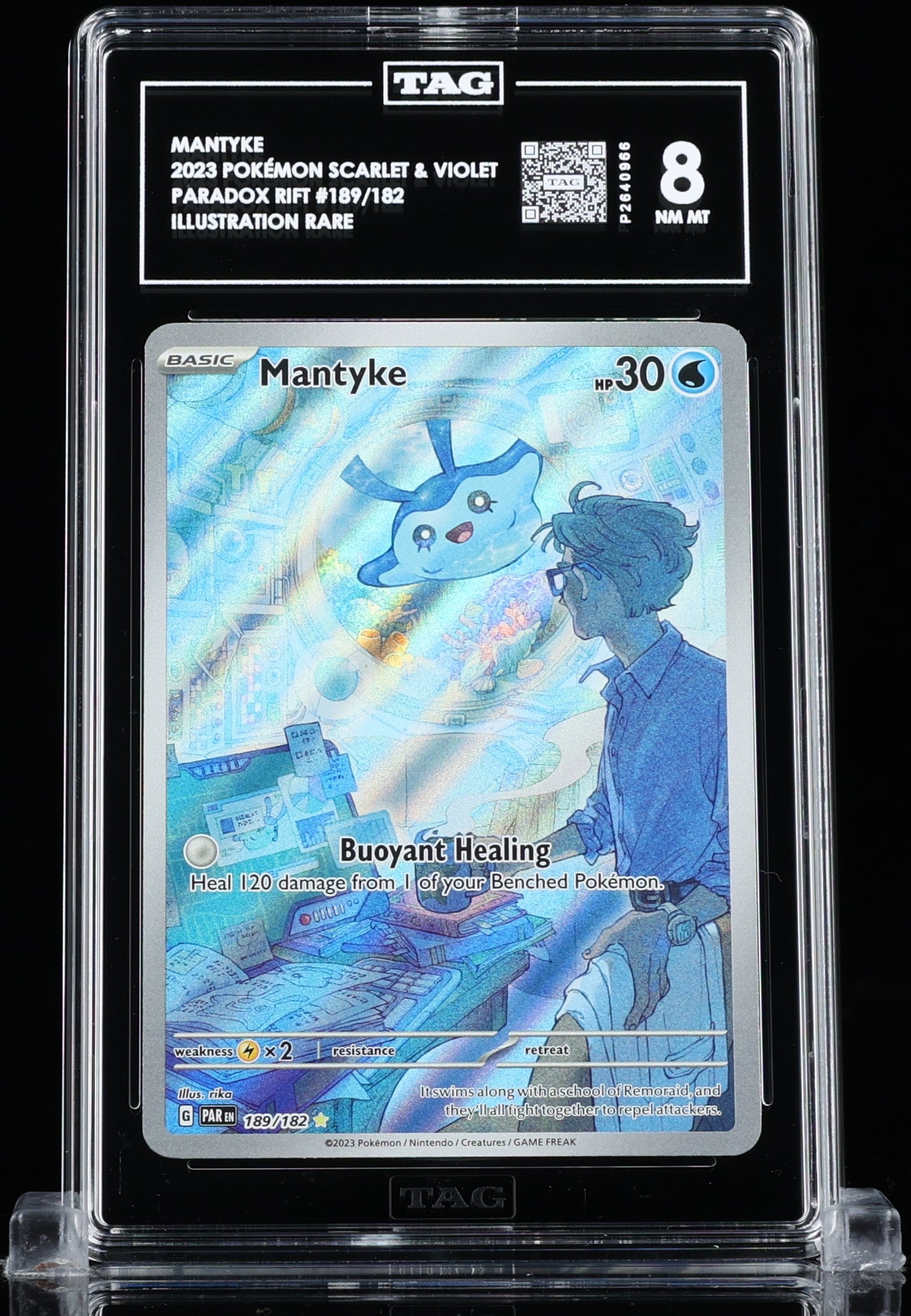 TAG 8 : MANTYKE : 2023 POKÉMON SCARLET & VIOLET : #189/182 : PARADOX RIFT : ILLUSTRATION RARE