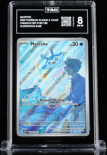 TAG 8 : MANTYKE : 2023 POKÉMON SCARLET & VIOLET : #189/182 : PARADOX RIFT : ILLUSTRATION RARE