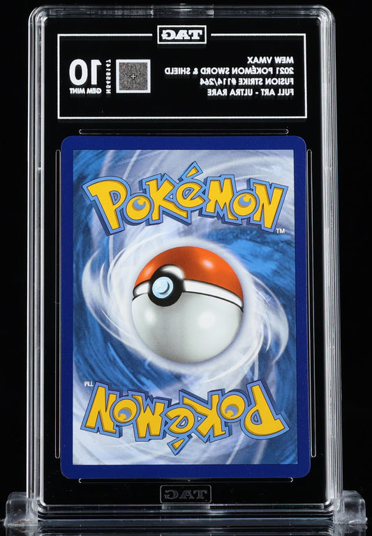 TAG 10 : MEW VMAX : 2021 POKÉMON SWORD & SHIELD : #114/264 : FUSION STRIKE : FULL ART - ULTRA RARE